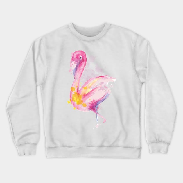 flamingo lovers watercolor with paint Crewneck Sweatshirt by Midoart